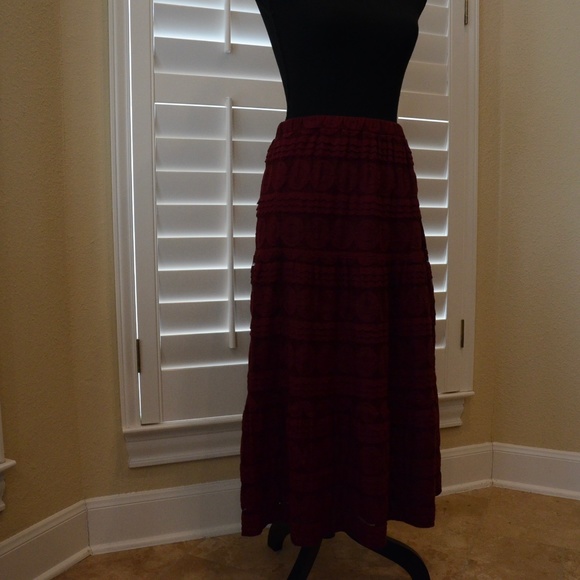 Sundance Sasha Skirt XS Burgundy - Picture 2 of 7